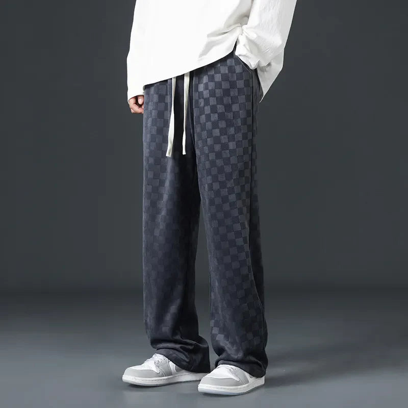 Rico - Checkered Corduroy Sweatpants