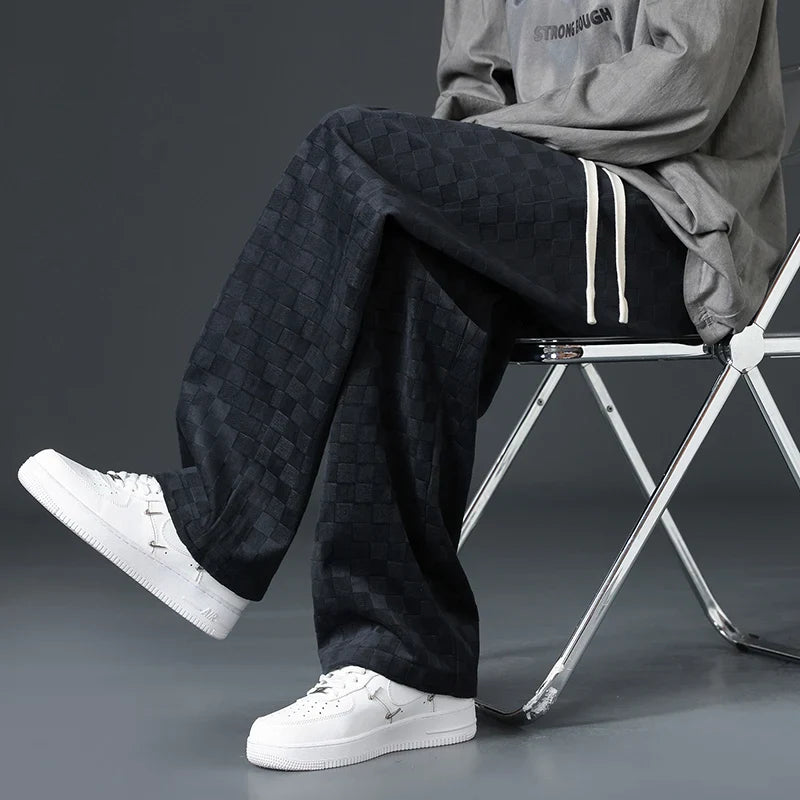 Rico - Checkered Corduroy Sweatpants