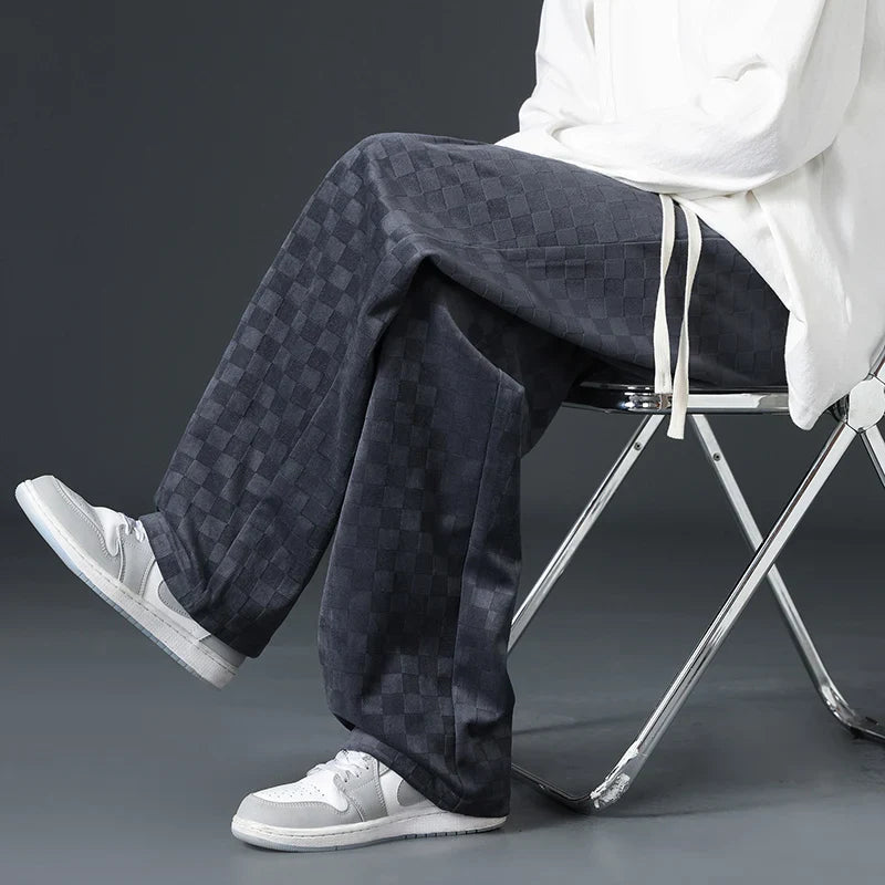 Rico - Checkered Corduroy Sweatpants