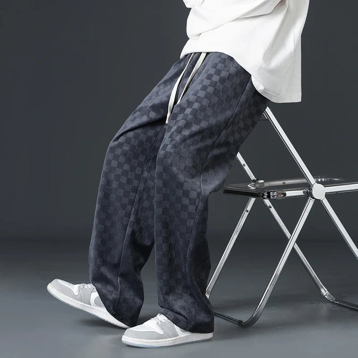 Rico - Checkered Corduroy Sweatpants