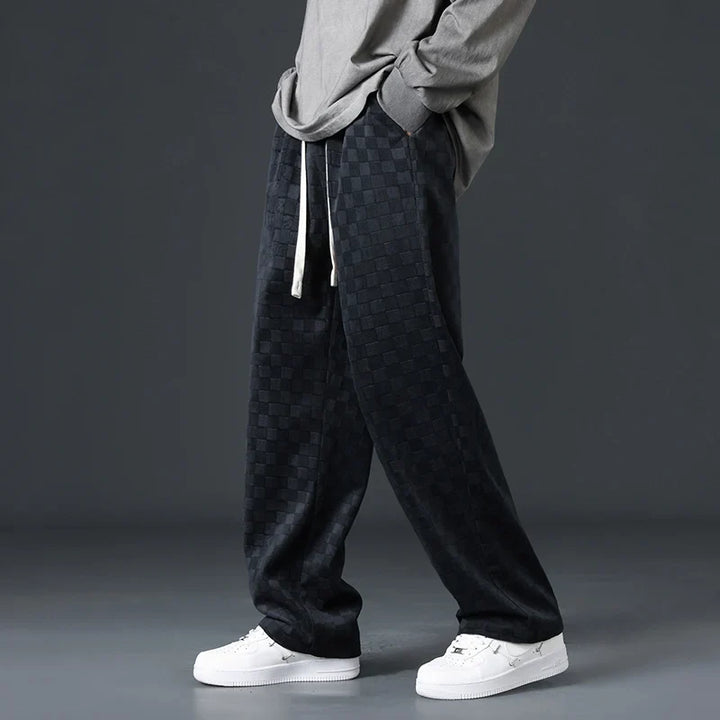 Rico - Checkered Corduroy Sweatpants